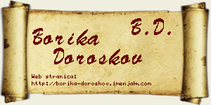 Borika Doroškov vizit kartica